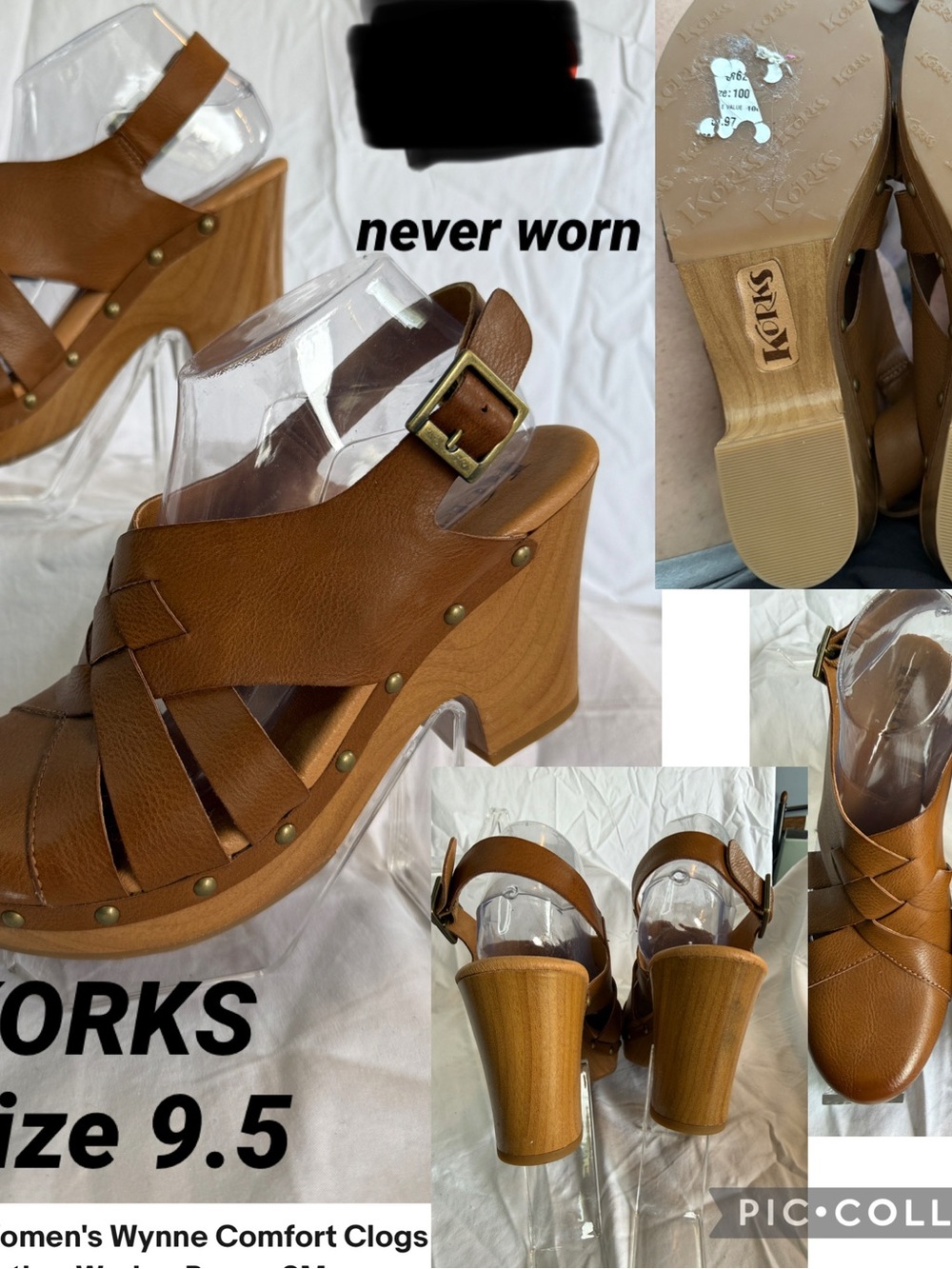 Kork-Ease Women's Wynne Clog Sandals in Cognac Brown